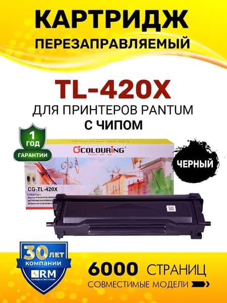 Картридж TL-420X с чипом для Pantum P3010/P3300/M6700/M6800/M7100 и др. 6000 копий лазерный, совместимый Colouring