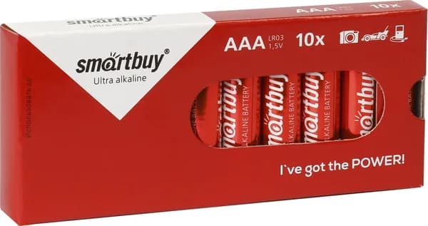 SmartBuy Ultra alkalin AAA 10 шт Батарейки щелочные, 1,5V