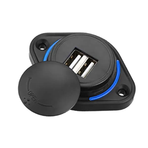 Baidali Автомобильное зарядное устройство с двумя USB-портами, Электрическая розетка 3.1A 12-24 В, Выдвижная крышка