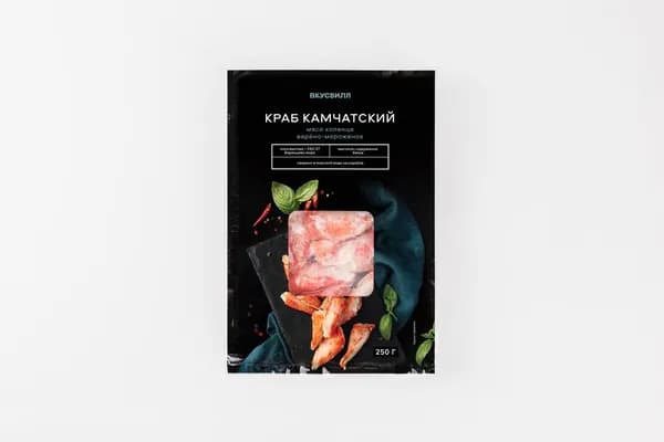Краб камчатский мясо коленца варено-мороженое, 250 г