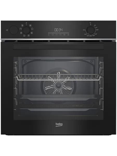 Встраиваемый электрический духовой шкаф Beko BBIS143N0B, 72 л, 2600 Вт, 8 режимов, гриль, конвекция, разморозка, утапливаемые переключатели, черный