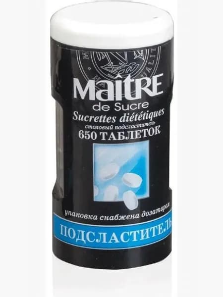 Подсластитель Maitre De Sucre Заменитель сахара (650 таб) 39 гр