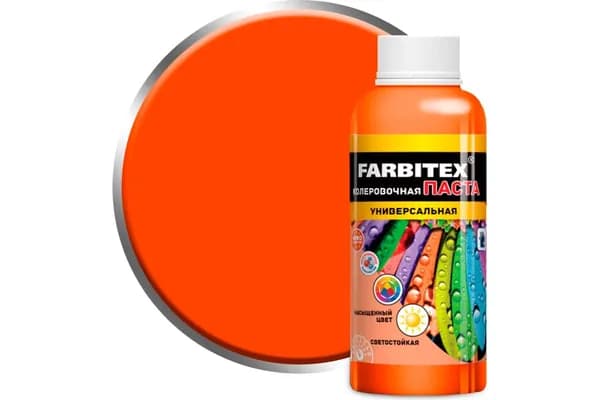 Колеровочная паста Farbitex универсальная, мандариновый, 0.1 л
