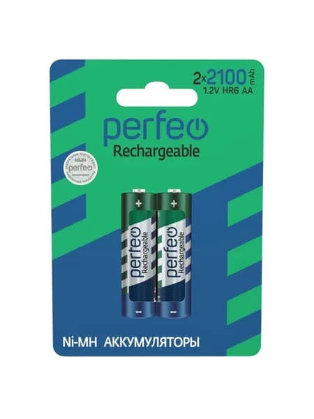 Perfeo Ni-Mh аккумуляторы HR6 AA 2100mAh на блистере, 2шт, 1.2V