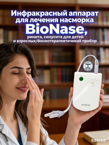 Инфракрасный аппарат для лечения насморка BioNase, ринита, синусита для детей и взрослых/Физиотерапевтичекий прибор