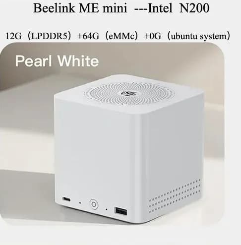 Beelink Мини-ПК (Intel N200, RAM 12 ГБ, SSD 64 ГБ, ), бежевый