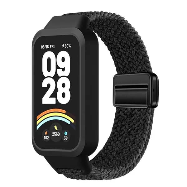 Нейлоновый плетеный ремешок для Xiaomi Band 9Active, дышащий спортивный ремешок для Redmi Band 3, Магнитная застежка