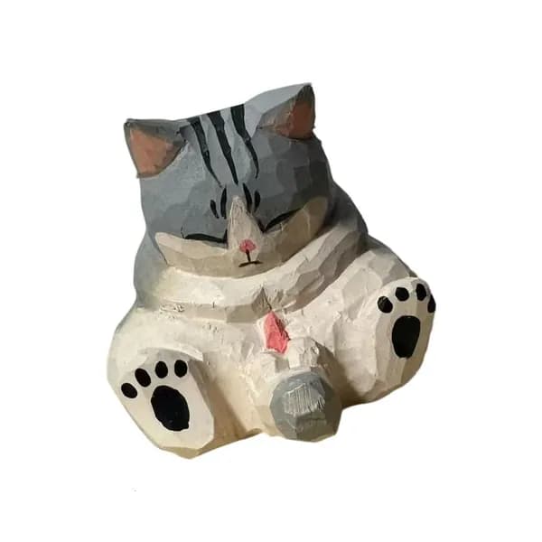 Кот из дерева ручной работы, - 3