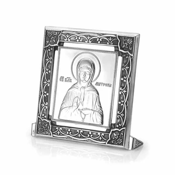 Серебряная икона "Матрона Московская" Б930866М