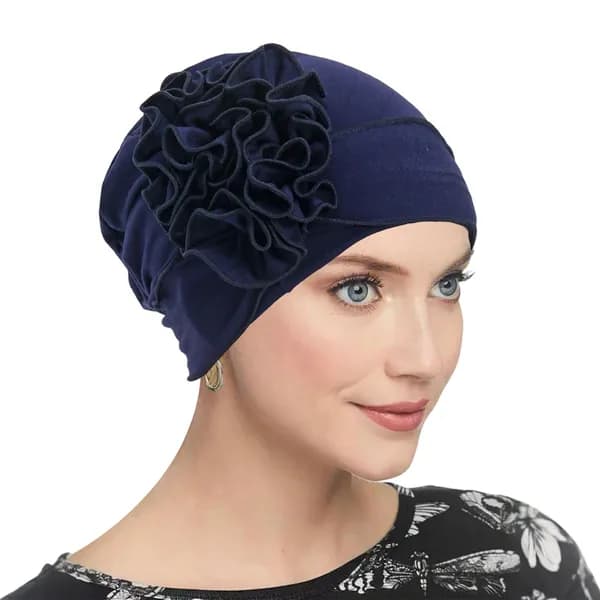 Эластичный головной платок для химиотерапии с цветочным узором из тонкого полиэстера