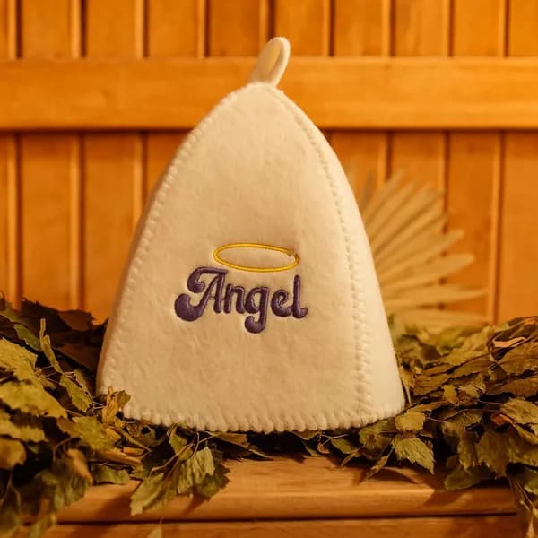 "Angel" для бани, сауны из войлока белого