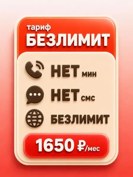 Сим карта с Безлимитным интернетом - тариф 1650 руб в мес по РФ 1000 ГБ для любых устройств роутер модем камера мобильный SV2E1650