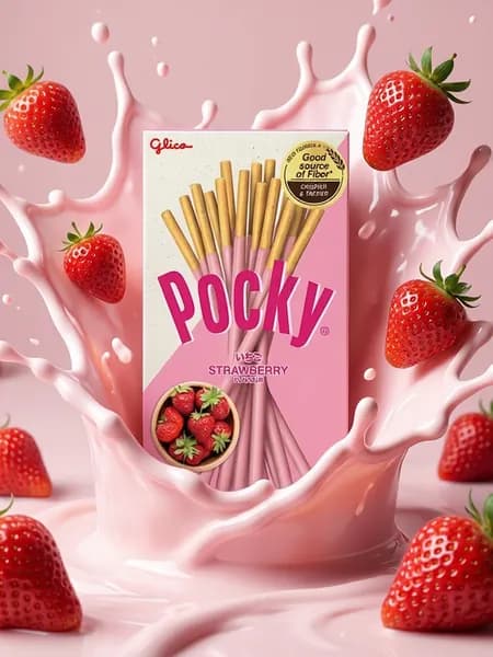 Хрустящие палочки Pocky Glico с клубникой 45 г, Таиланд