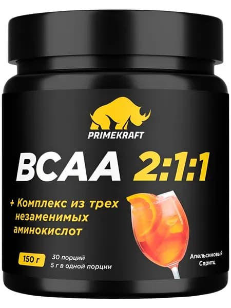 Аминокислоты BCAA 2:1:1 PRIMEKRAFT 150 г, апельсиновый спритц
