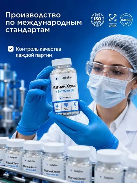 Магний в6 Хелат Глицинат 400 мг, бисглицинат 120 капсул