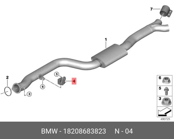 хомут крепл.приемной трубы к кпп (BMW 18208683823)