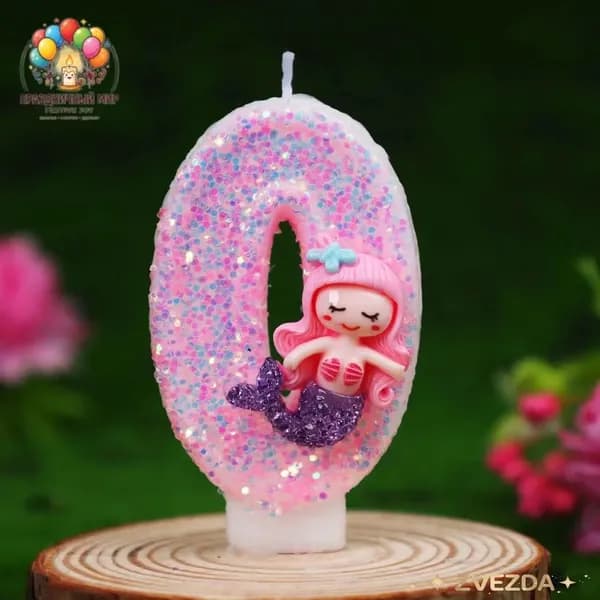Свечи для торта цифра 0 "Без отдушки", 12 см х 3 см, 1 шт