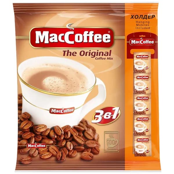 Кофейный напиток MacCoffee The Originai 3 в 1, 100 шт Маккофе оригинал