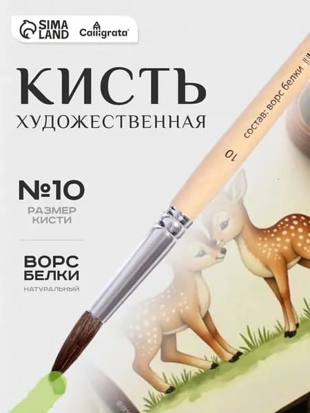 Кисточка для рисования белка №10, круглая