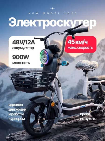 Электроскутер для взрослых с сидением R16, черный