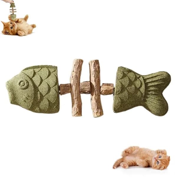Игрушка Для Кошек Для Чистки Зубов Рыбья Кость С Валерианой Улучшает Здоровье Зубов