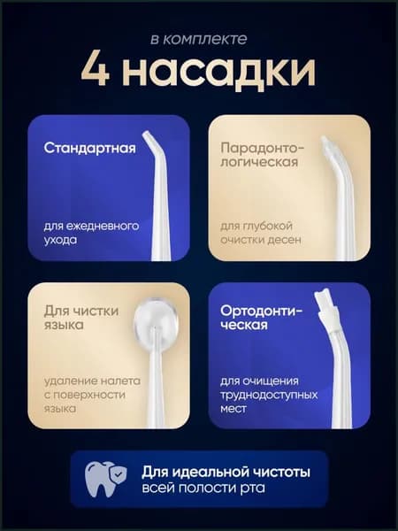 Водный флосс для полости рта, портативный