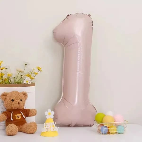 Шар (40''/102 см) Цифра, 0, Розовый, 1 шт. в уп.