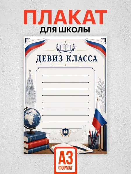 Плакат девиз класса, для школы, в класс