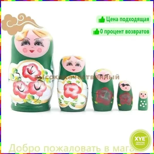 Красивая деревянная матрешка ручной работы