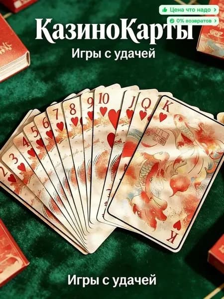Набор игральных карт в этническом стиле кои, коллекция семейных развлечений, творческих вечеринок, изысканная упаковка, подходит для коллекционирования/игр/подарков.