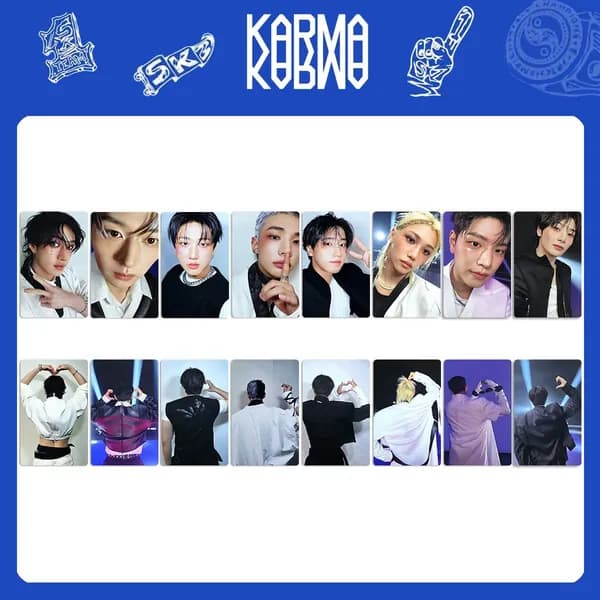 Карточки STRAY KIDS KARMA карты Straykids K-pop карточки коллекционные 5.4*8.6cm 8шт