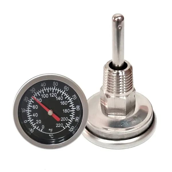 Термометр с резьбой 1/4 NPT, диапазон -10-100 /0-220 F, нержавеющая сталь, для чайника и котла