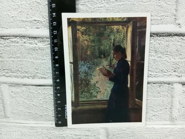 Канцелярия антикварная винтажная Открытка Портрет Петрункевич Художник Николай Ге