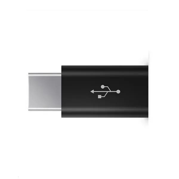 Металлический переходник USB Type C (гнездо) MicroUSB (штекер), - Классический черный
