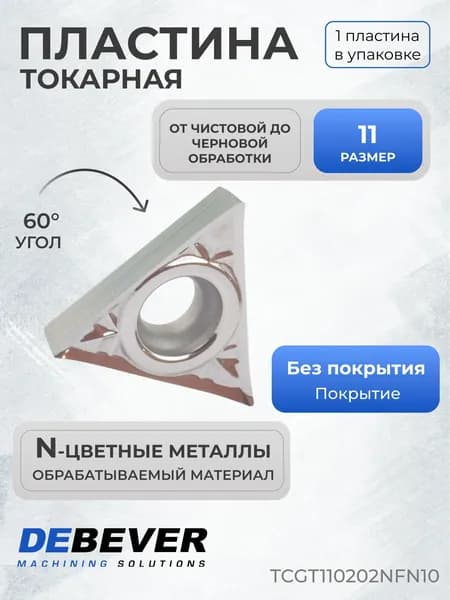 Пластина твердосплавная токарная TCGT110202-NF N10