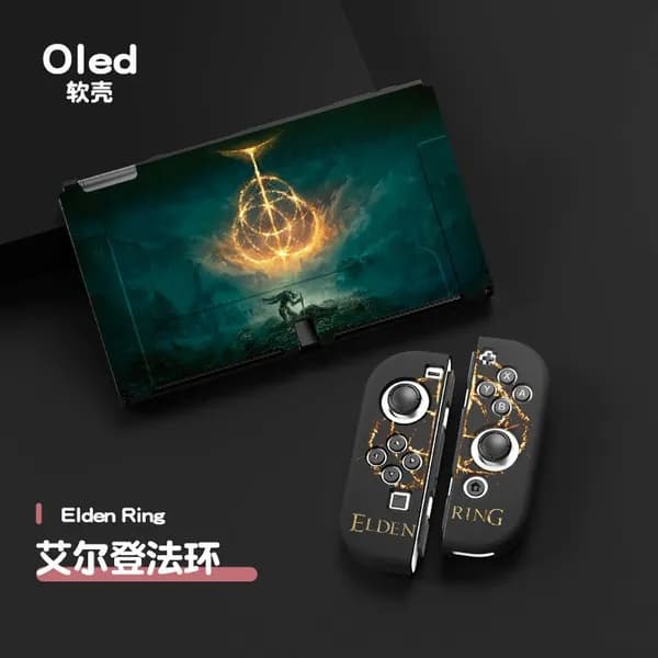 Чехол для Nintendo Switch OLED, новый, матовый TPU, с тиснением, раскрашенный, печатный, разделенный мягкий корпус