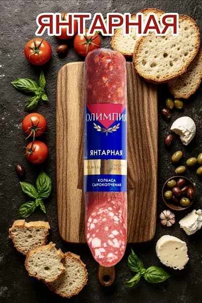 Колбаса сырокопченая Янтарная, премиум