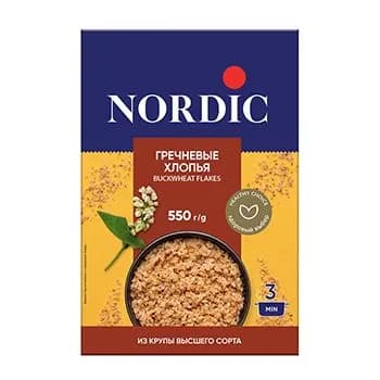 Хлопья "Nordic" гречневые, 550 г, Россия -1 шт.