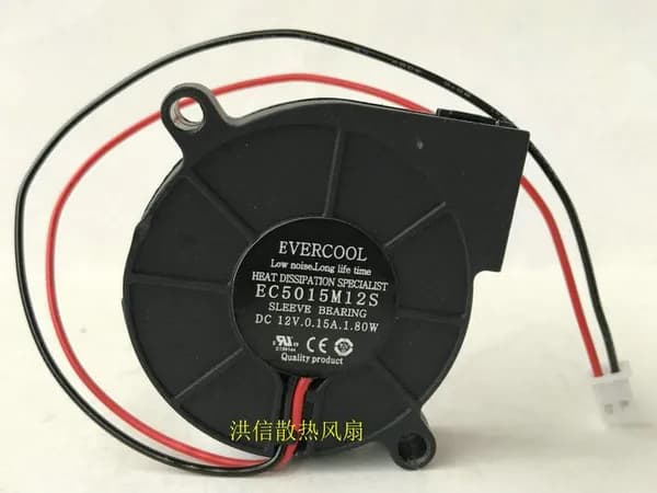 EVERCOOL EC5015M12S 50x50x15mm 12V 0.15A 1.80W 2-проводной турбинный вентилятор промышленный охлаждение высокоскоростной бесшумный95