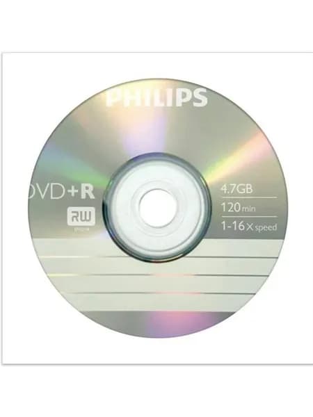 Диск Philips DVD+R, 4.7Gb, 16x, бумажный конверт, 1 шт (DR4S6P01E/97)