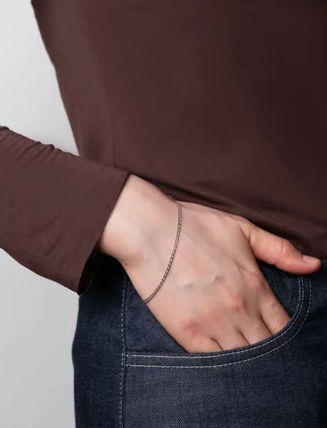 Azade Браслет Золото белое 585 пробы, плетение Ромб