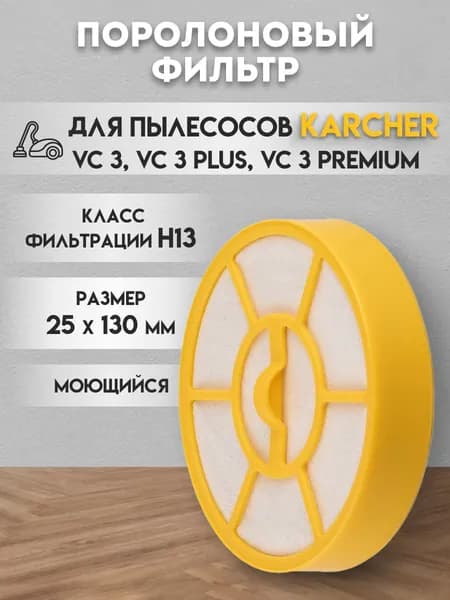 Фильтр для пылесоса Karcher VC 3, VC 3 Premium (9.754-011.0) моющийся, сменный