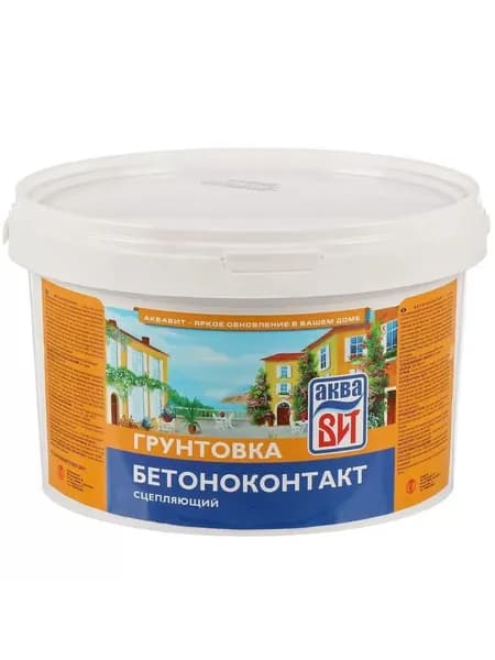 Грунтовка АкваВИТ Бетоноконтакт сцепляющая водно-дисперсионная акриловая, 2 л, для внутренних и наружных работ