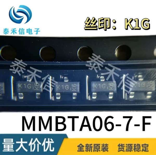 10шт MMBTA06-7-F SOT-23 Транзистор (BJT) 300 МВт 80 В 500 мА NPN
