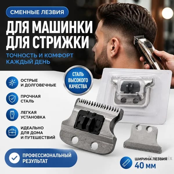 Машинка для стрижки волос со сменными лезвиями T9 серебряные