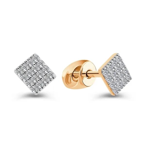 Серьги женские с фианитами из красного золота 375 пробы 585GOLD