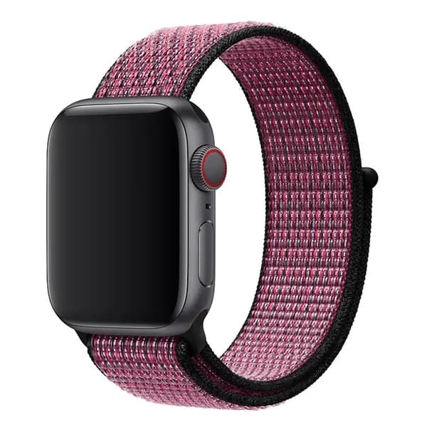 Нейлоновый ремешок для Apple Watch series 1-9 SE, SE 2 38-40-41 mm / Эластичный тканевый браслет на липучке