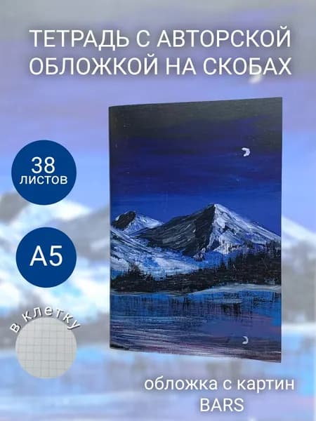 Тетрадь А5 "Зимняя ночь" с картин Bars, 38 л