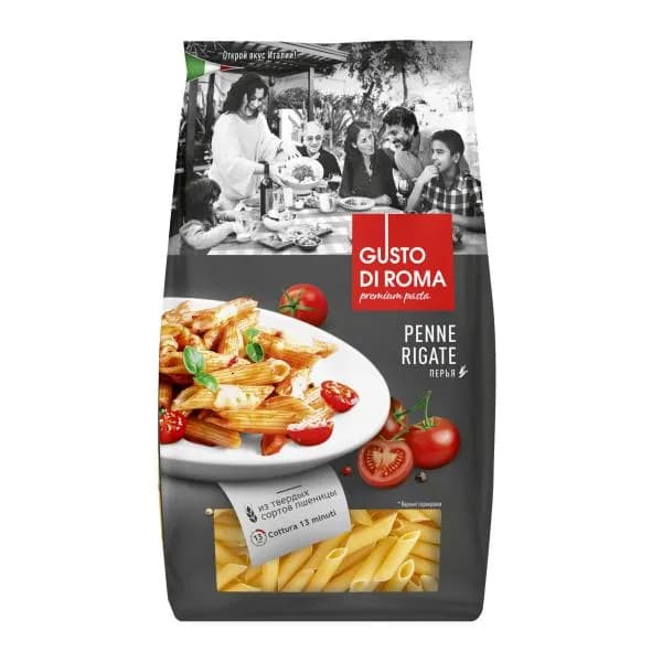 Макароны Gusto Di Roma Перья 450г