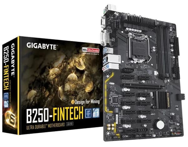 Материнская плата Gigabyte GA-B250-FinTech 12xPCI-E Box Retail Socket 1151 v1 простая, но качественная